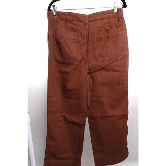Quince Rust Organic Stretch Cotton Twill Wide Leg Cropped Pants 31 NWT - Picture 6 of 14
